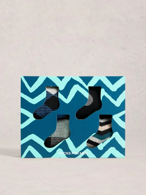 4-er Pack Socken Hotch Potch - Blk Mlt - 44-46 Bild 1