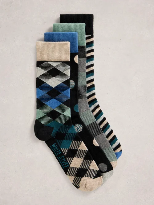 4-er Pack Socken Hotch Potch - Blk Mlt - 44-46 Bild 2