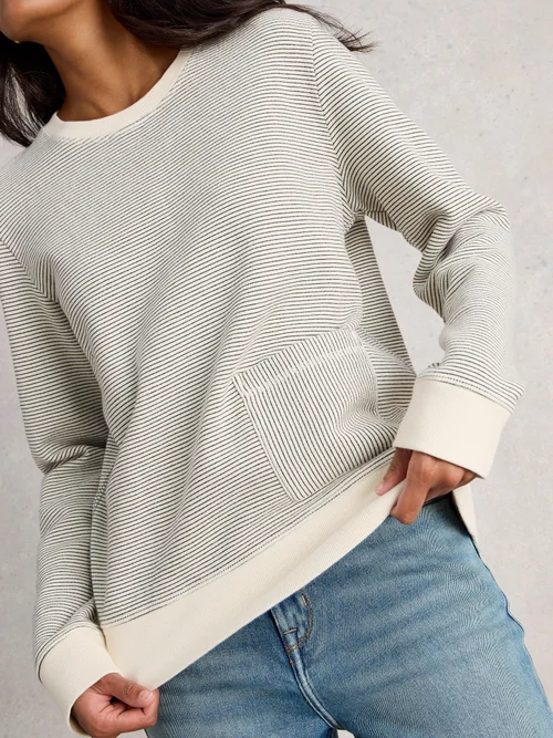 Gestreiftes Sweatshirt - White Mlt - 52 Bild 1