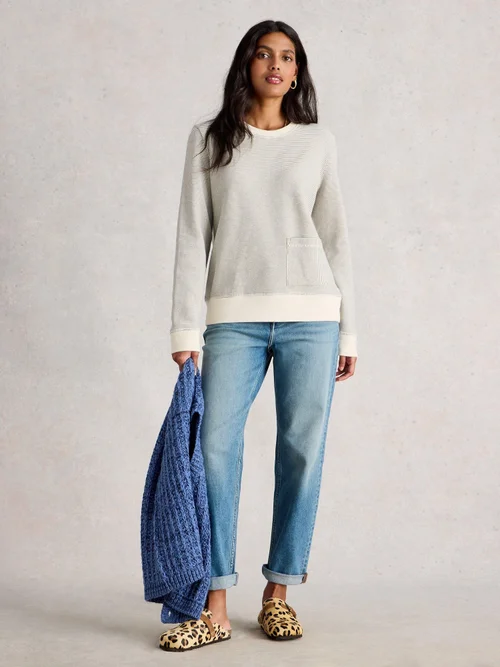 Gestreiftes Sweatshirt - White Mlt - 52 Bild 2