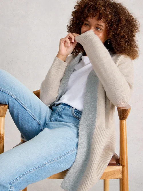 Lange Strickjacke Erin - Nat Mlt - XL Bild 3
