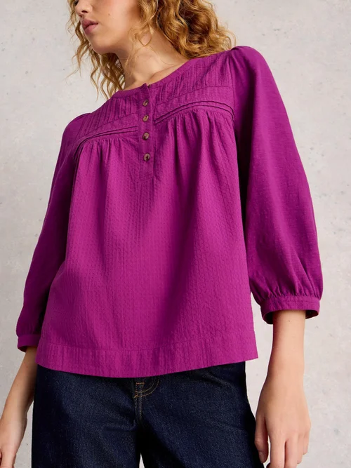 Bluse Isla mit 3/4-Ärmeln - Dk Plum - 52 Bild 3