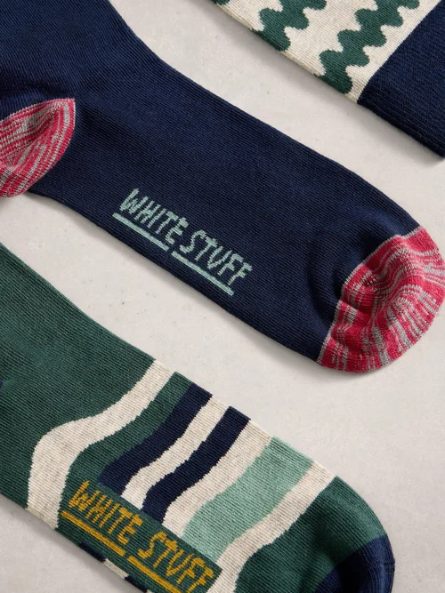 3er-Pack gemusterte Socken - Green Mlt - 44-46 Bild 2