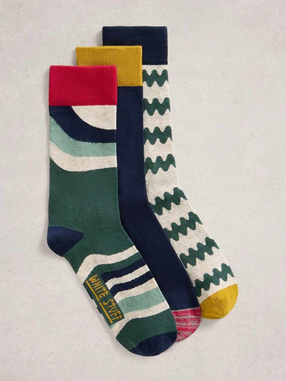 3er-Pack gemusterte Socken - Green Mlt - 44-46 Bild 1