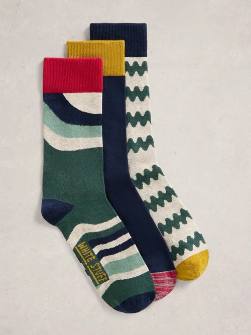 3er-Pack gemusterte Socken - Green Mlt - 44-46 Bild 1