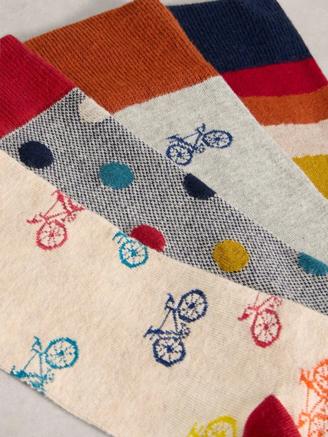 4er-Pack Socken mit Fahrradmotiv