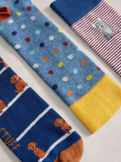 3er-Pack Socken mit Hundemotiv - Navy Multi - 44-46 Bild 2