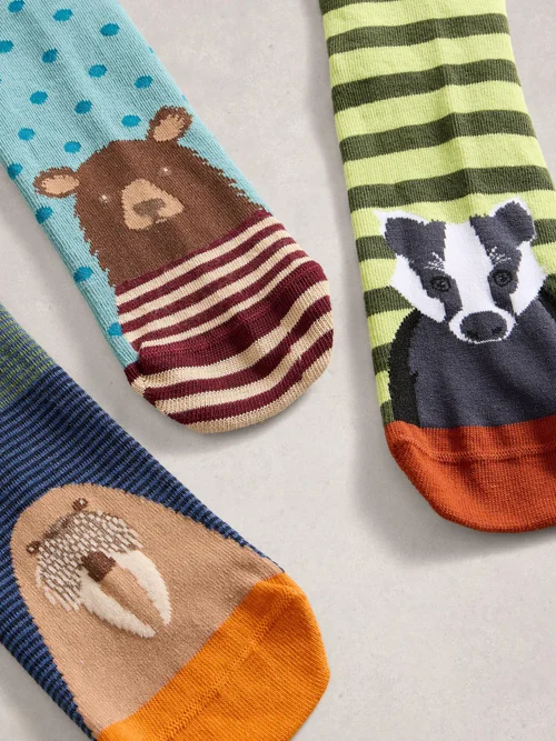 3er-Pack Socken mit Waldtieren - Green Mlt - 44-46 Bild 2