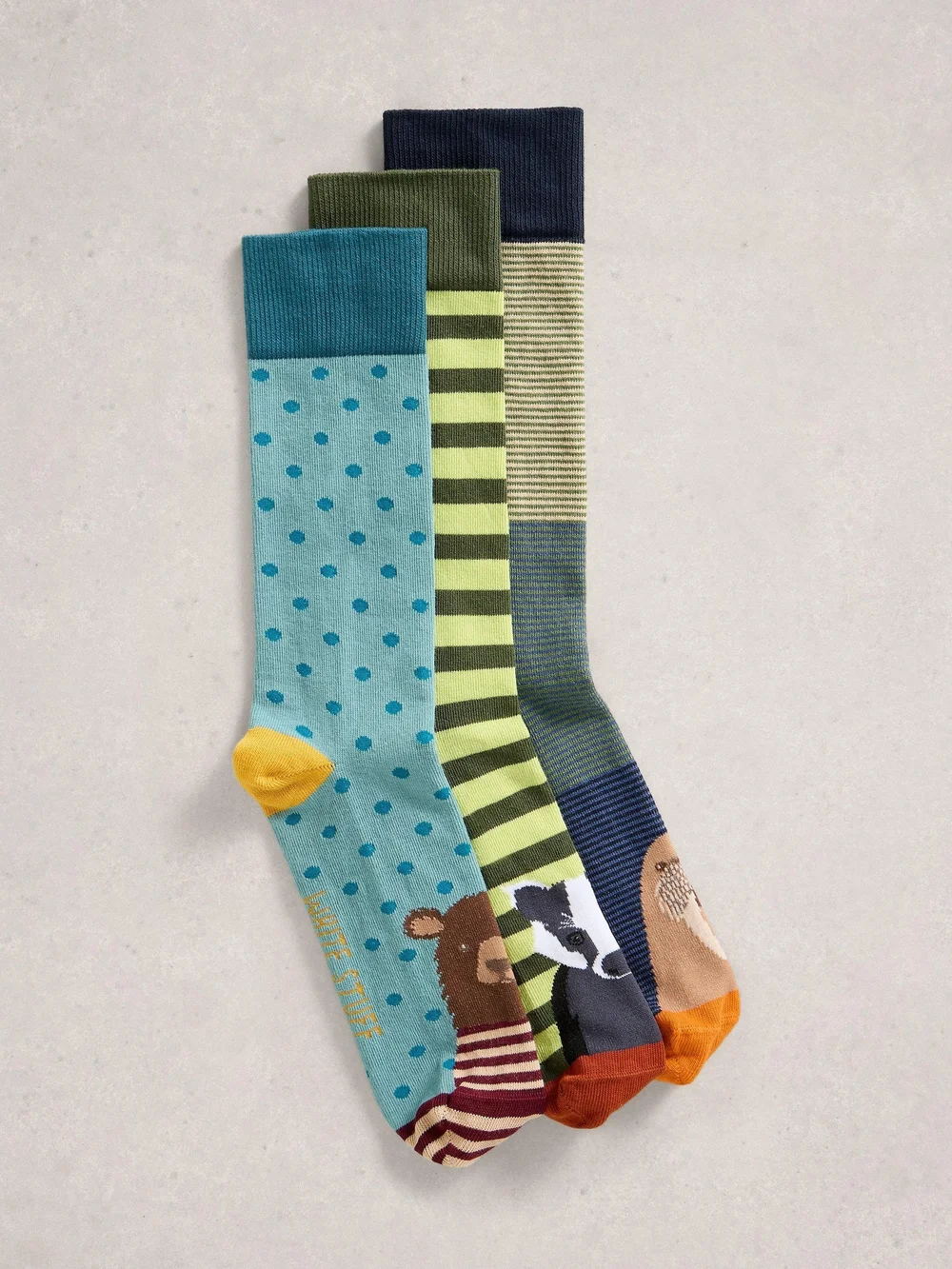3er-Pack Socken mit Waldtieren - Green Mlt - 44-46 Bild 1