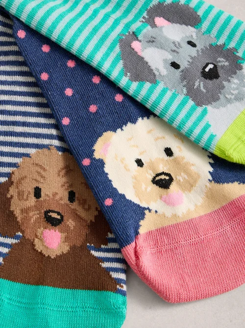 3er-Pack Socken mit Hundemotiv - Blue Mlt - 39-41 Bild 2