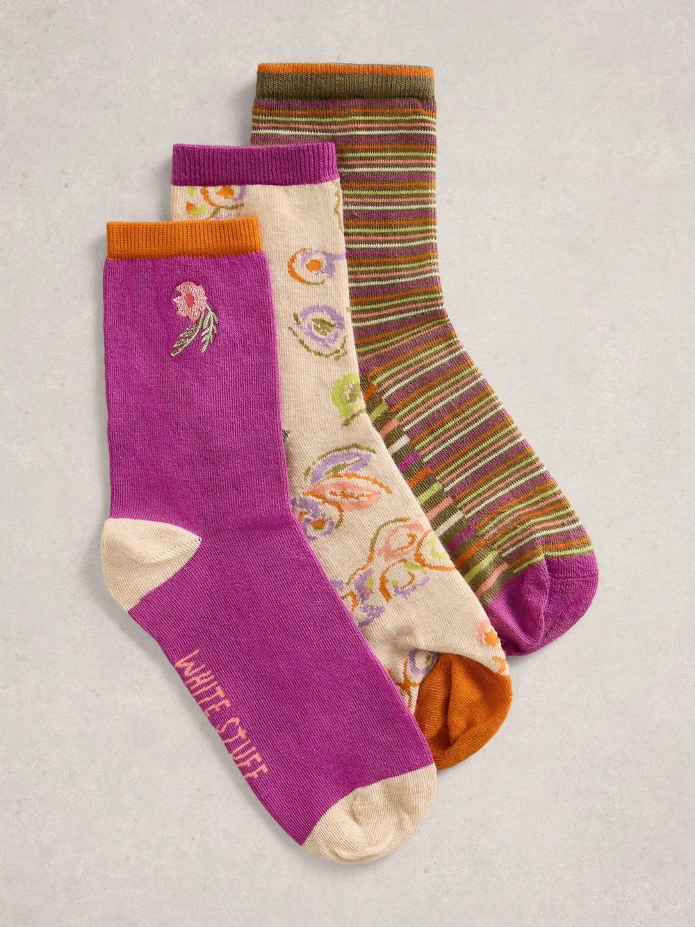 4er-Pack Socken mit floralem Muster - Purple Mlt - 39-41 Bild 1