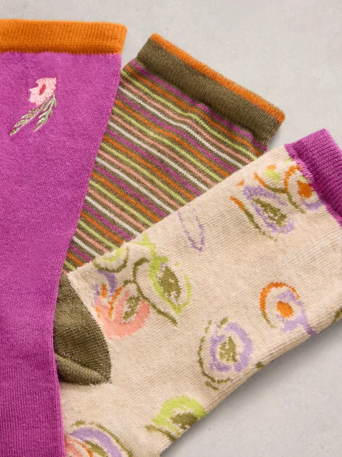 4er-Pack Socken mit floralem Muster - Purple Mlt - 39-41 Bild 2