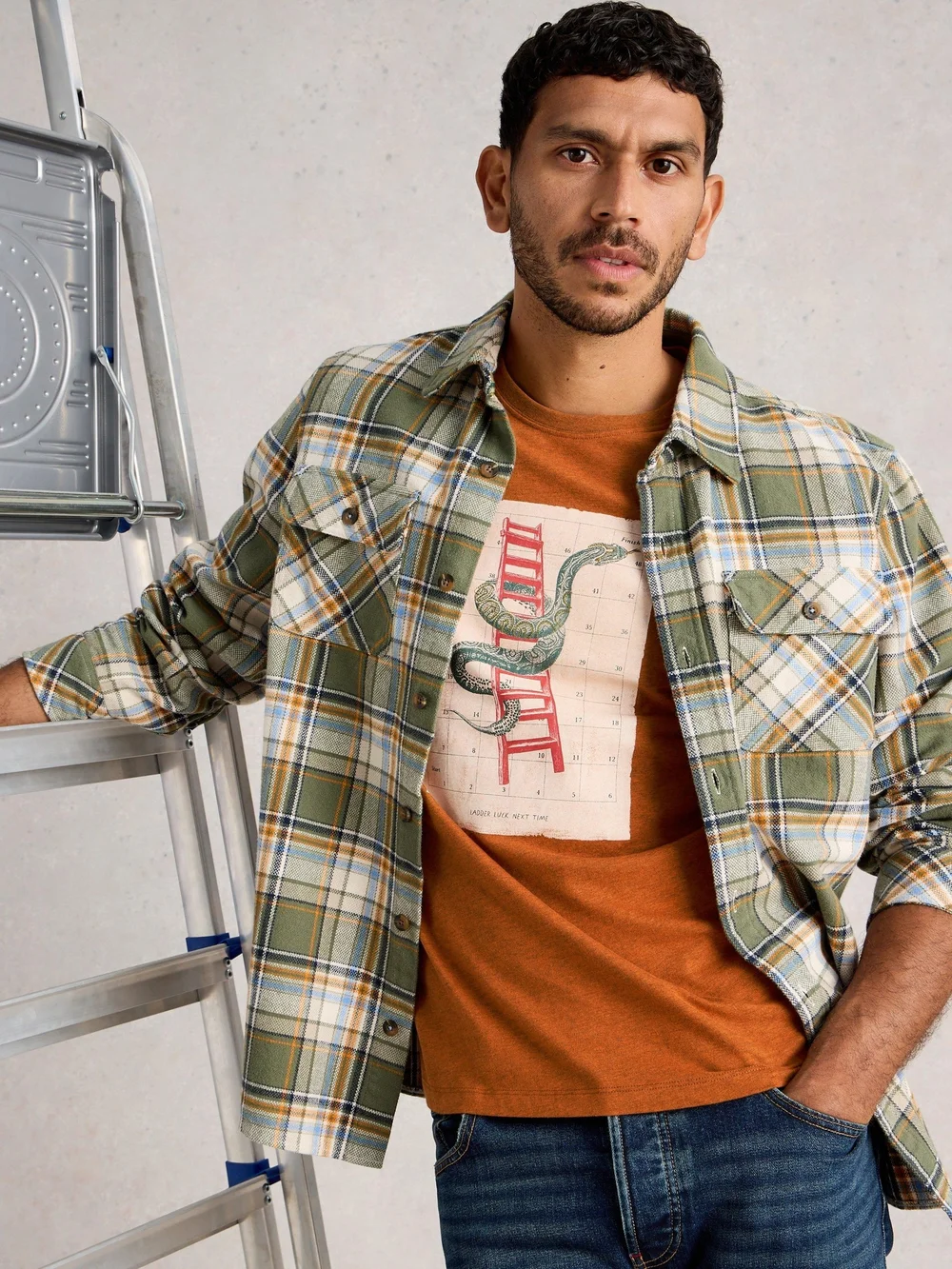 T-Shirt Abersoch mit Leiterspielmotiv - Orange Pr - XXL Bild 1