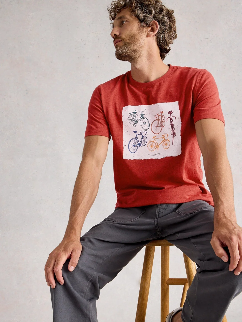 T-Shirt Abersoch mit Fahrradmotiv - Red Pr - XXXL Bild 1