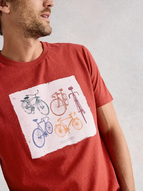 T-Shirt Abersoch mit Fahrradmotiv - Red Pr - XXXL Bild 3