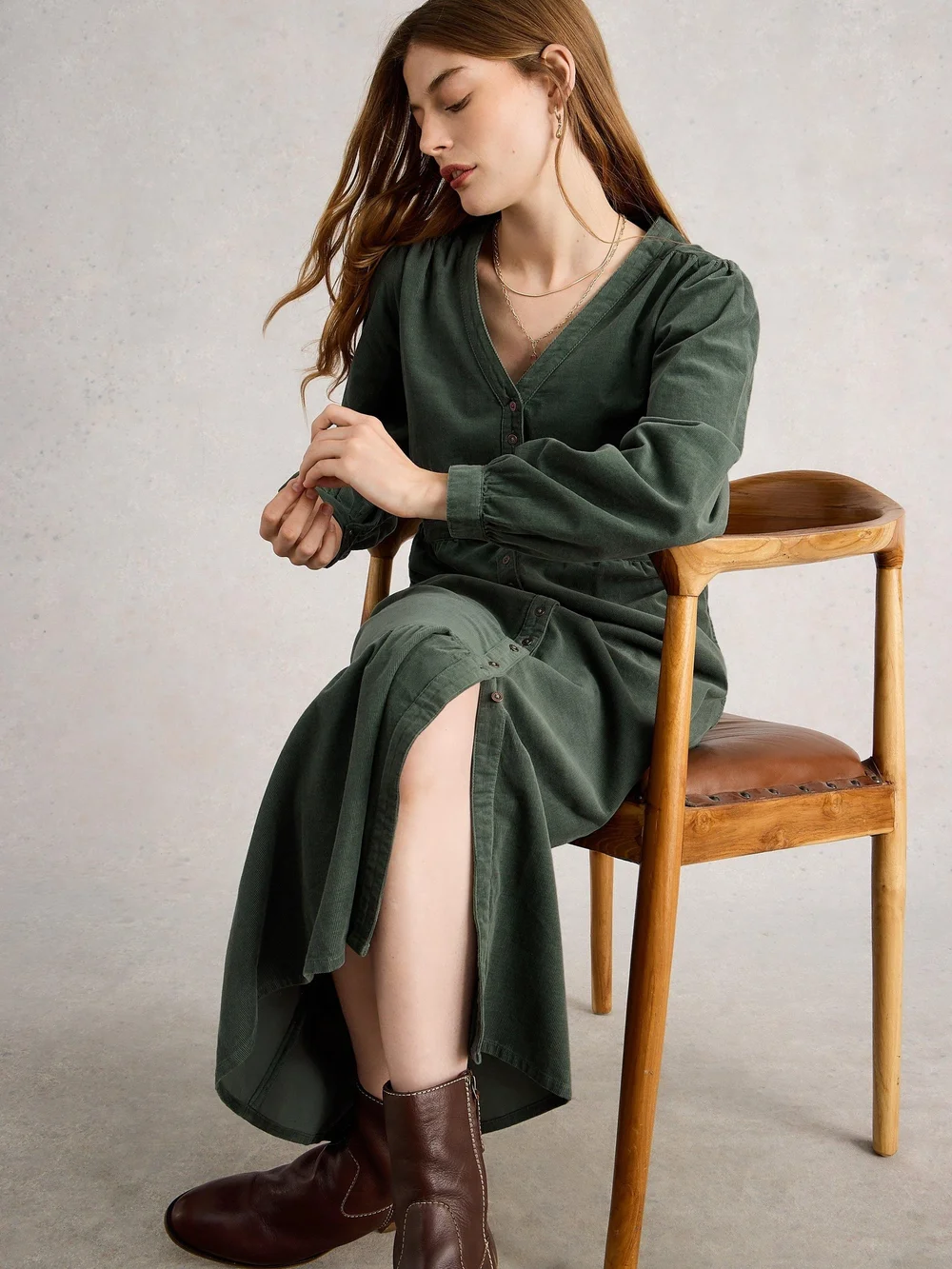 Kordkleid Phoebe - Dus Green - 52/R Bild 1