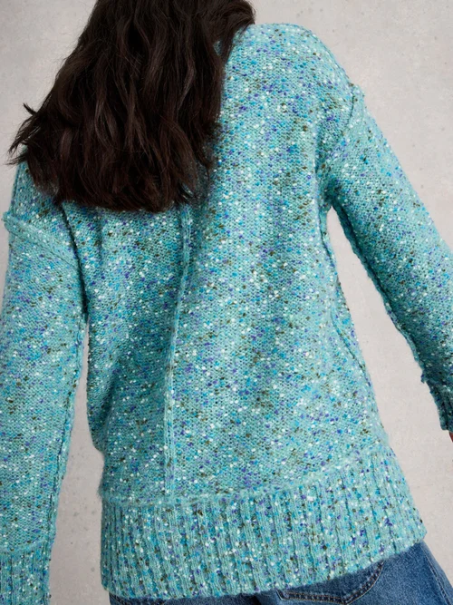 Pullover Tilly mit V-Ausschnitt - Mid Blue - 52 Bild 4