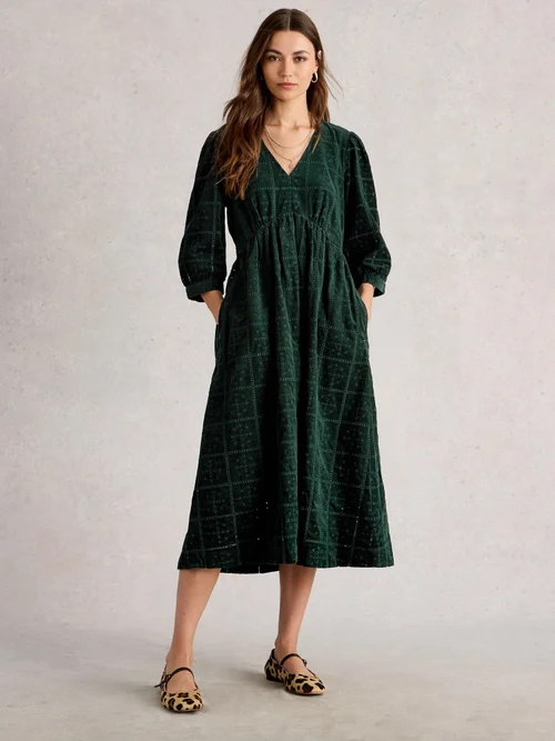 Besticktes Kordkleid Lucy - Dk Green - 34/R Bild 2