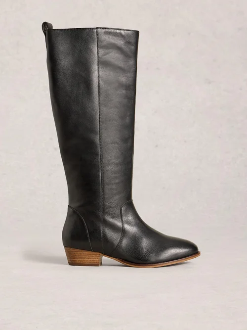 Knielange Lederstiefel Willow - Pure Blk - 40 Bild 1