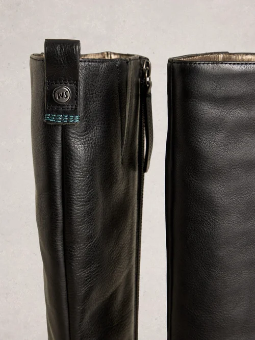 Knielange Lederstiefel Willow - Pure Blk - 40 Bild 3