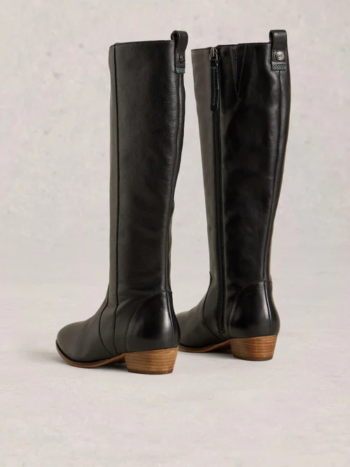 Knielange Lederstiefel Willow - Pure Blk - 40 Bild 4