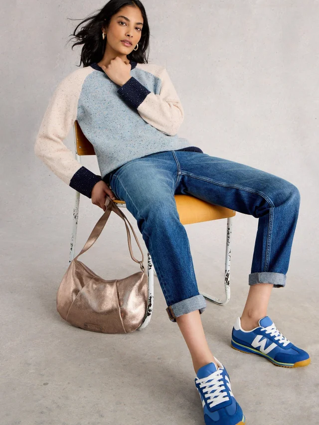 Noppenpullover mit Colour-Block-Design