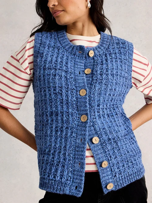 Weste Maxine mit Knöpfen - Mid Blue - XL Bild 3