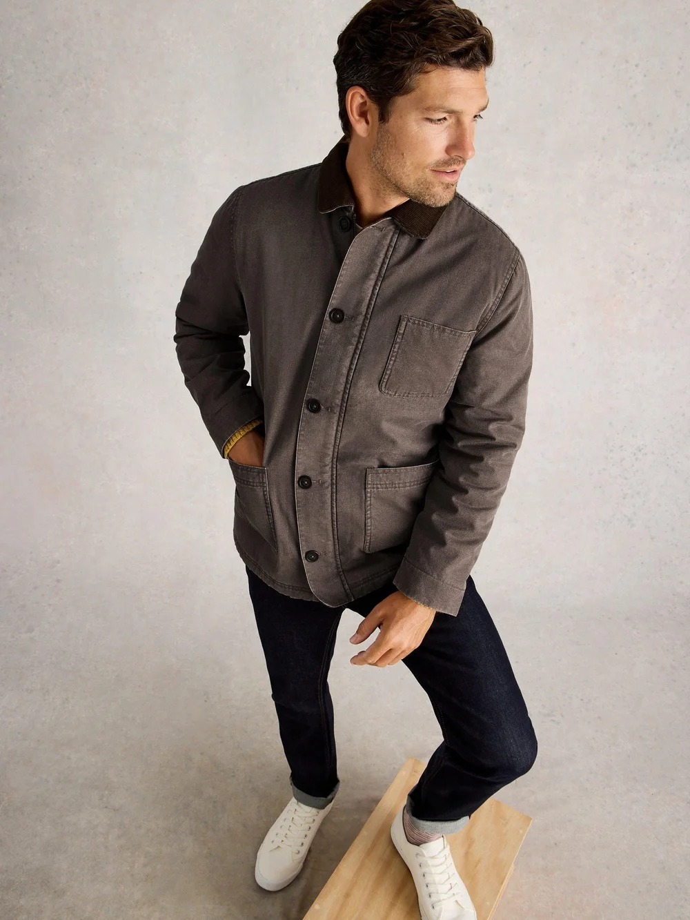 Praktische Jacke mit Webpelzfutter - Mid Brown - XXXL Bild 1