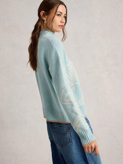 Floraler Pullover Fenella - Blue Mlt - 52 Bild 4