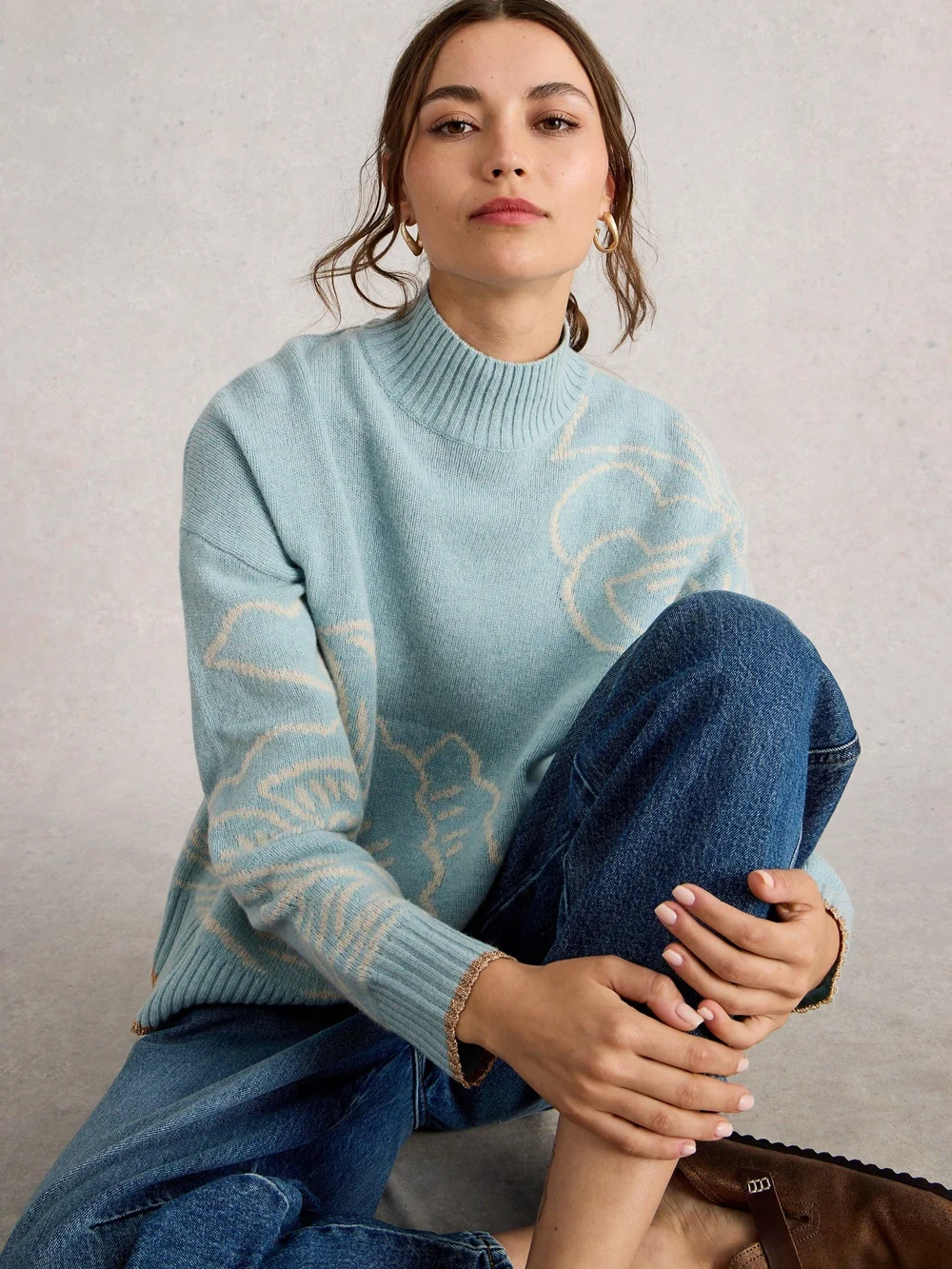 Floraler Pullover Fenella - Blue Mlt - 52 Bild 1