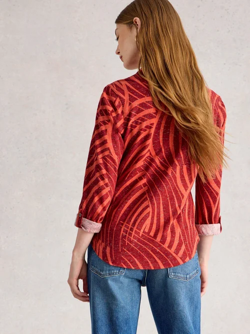 Glitzerbluse Annie mit Muster - Red Pr - 52 Bild 4