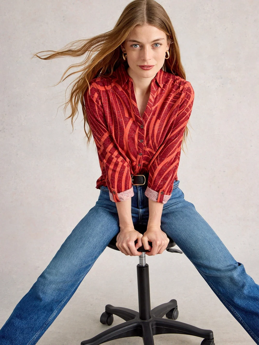 Glitzerbluse Annie mit Muster - Red Pr - 52 Bild 1