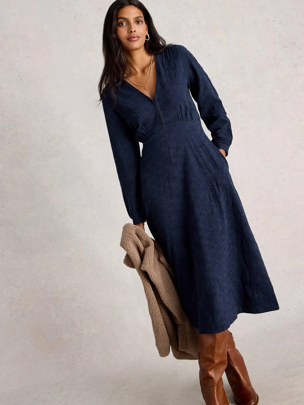 Besticktes Jerseykleid Megan - Dark Navy - 52/R Bild 1