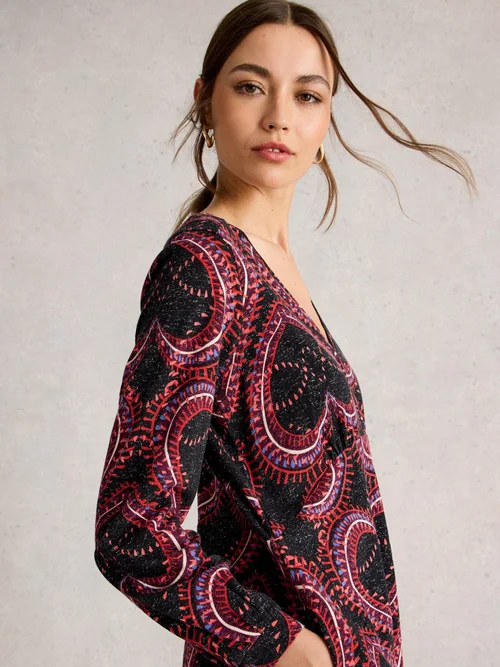 Glitzerndes Jerseykleid Megan  - Blk Pr - 52/R Bild 3