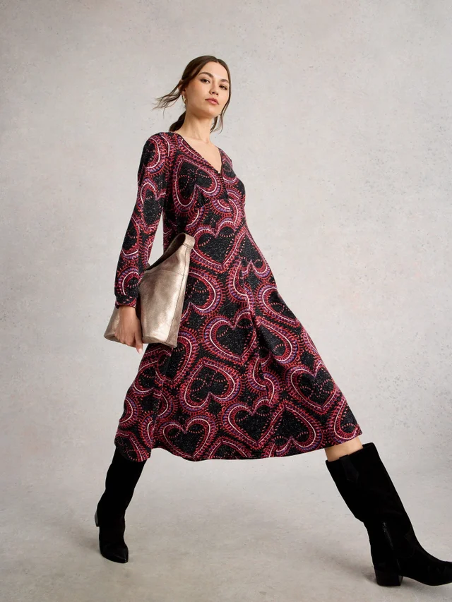 Glitzerndes Jerseykleid Megan