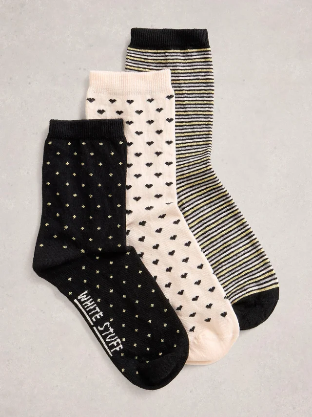 3er-Pack Glitzersocken
