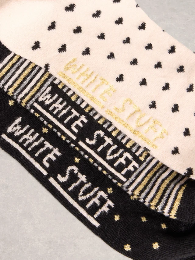 3er-Pack Glitzersocken