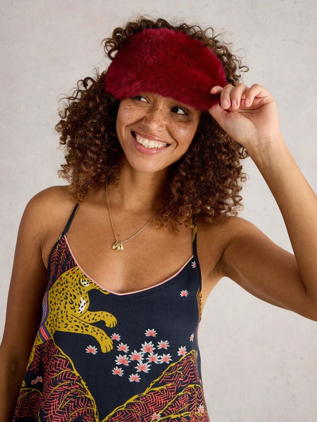 Schlafmaske aus Webpelz & Samt