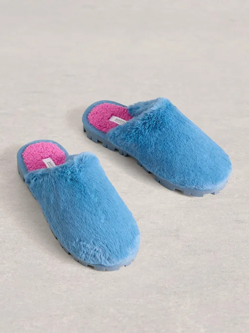 Pantoletten aus Kunstfell - Brt Blue - S Bild 2