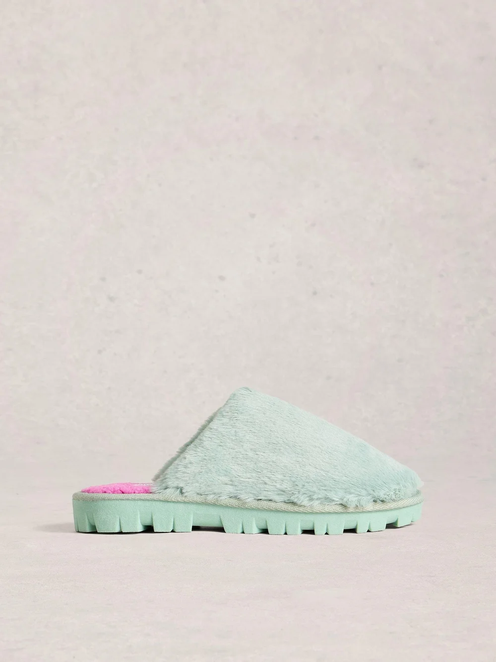 Pantoletten aus Kunstfell - Mint Green - S Bild 1