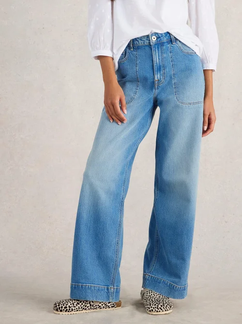 Jeans Tia mit weitem Bein - Mid Denim - 52/R Bild 1