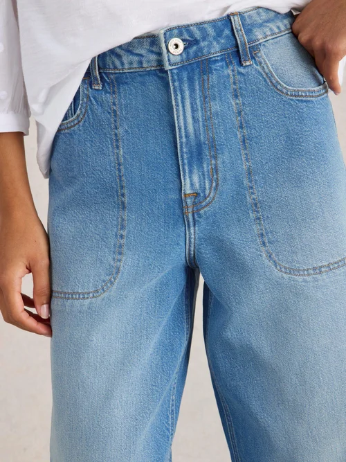 Jeans Tia mit weitem Bein - Mid Denim - 52/R Bild 3