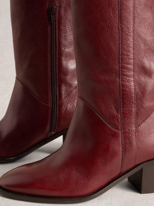 Kniehohe Lederstiefel Izzy - Dk Red - 41 Bild 3