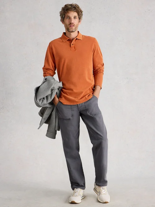 Langarm-Polohemd Utility - Mid Orange - XXXL/R Bild 2