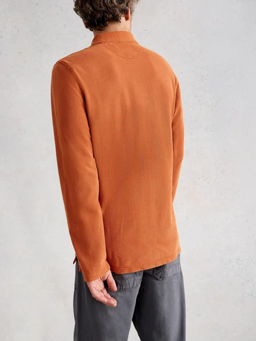 Langarm-Polohemd Utility - Mid Orange - XXXL/R Bild 4