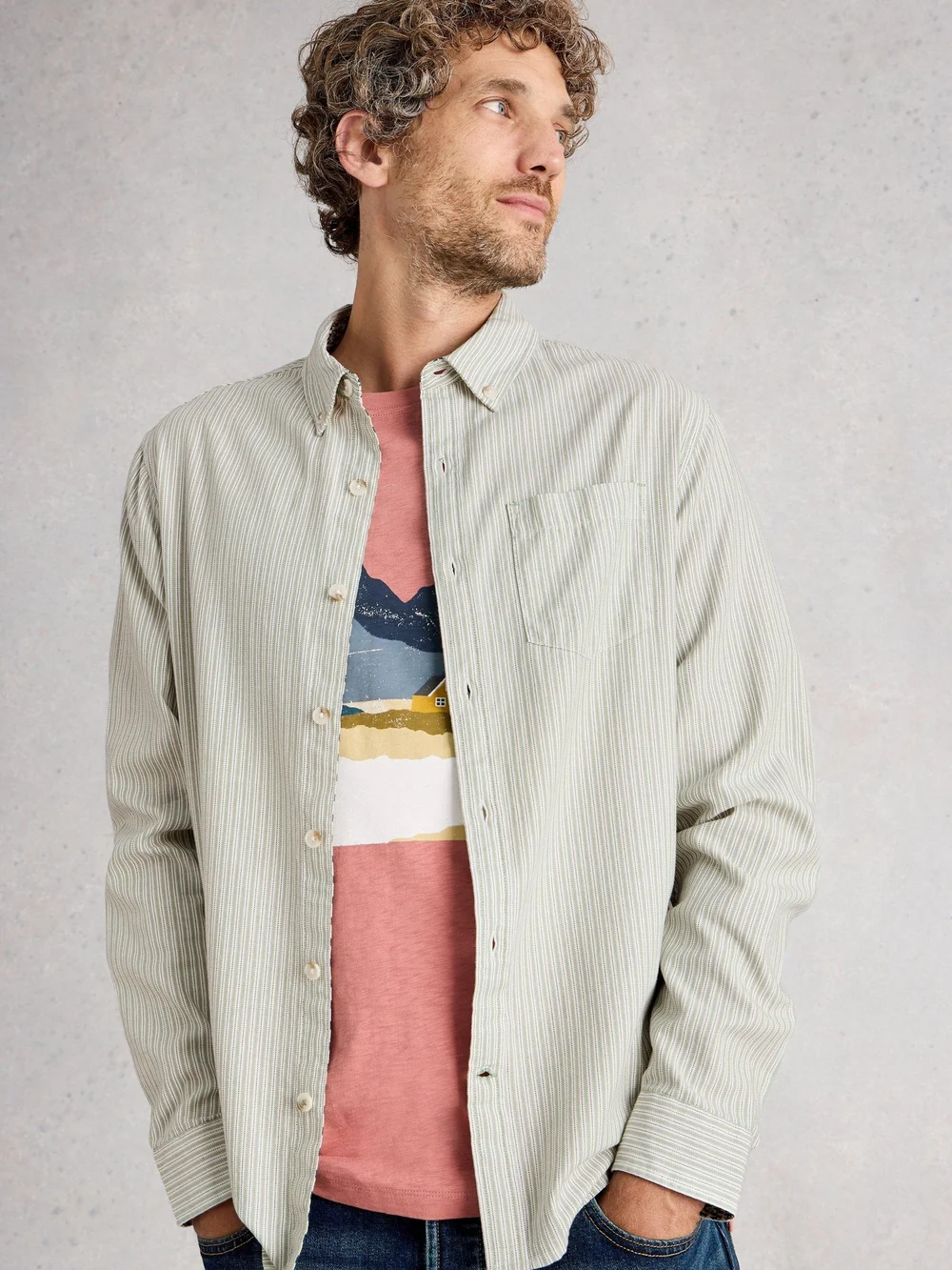 Gestreiftes Hemd Stamford - Green Mlt - XXXL Bild 1