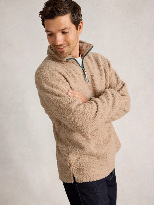 Half-Zip aus Teddyfell - Lgt Nat - XXXL Bild 3