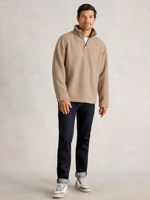 Half-Zip aus Teddyfell - Lgt Nat - XXL Bild 2