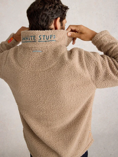 Half-Zip aus Teddyfell - Lgt Nat - XXL Bild 1