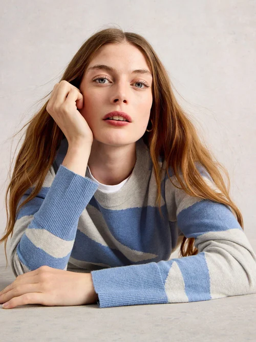 Abstrakter Pullover Katie - Blue Mlt - 46 Bild 1